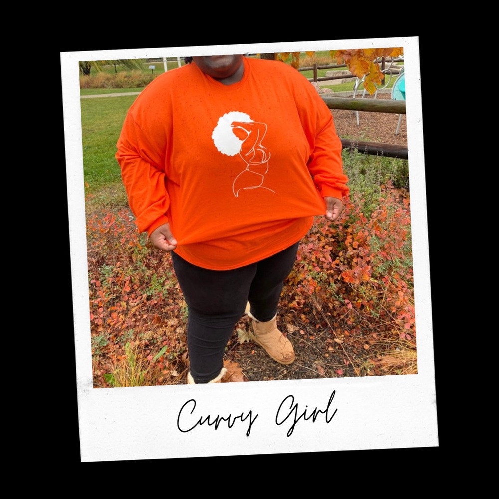 Curvy girl Afro Woman graphic tshirt trendy